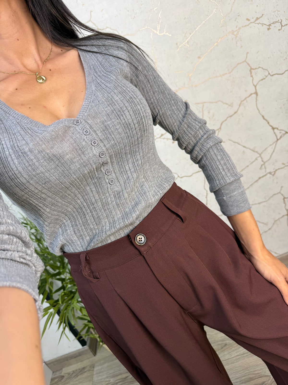 JERSEY BOTÓN GRIS