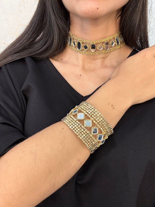 CHOKER ESPEJO TELA