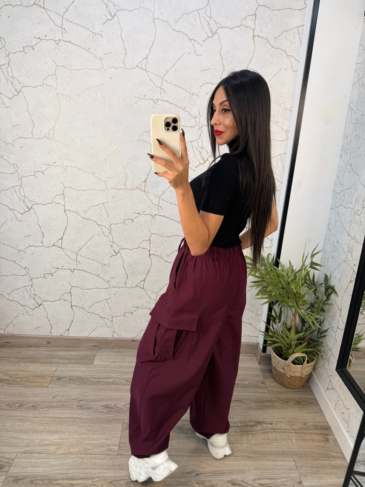 PANTALÓN ALISHA BURDEOS