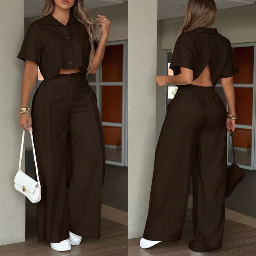 Conjunto marrón chocolate muy oscuro